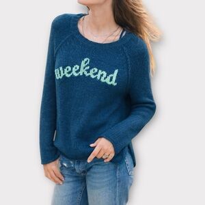 WOODEN SHIPS Dark Teal 'Weekend' Sweater Size XS/S Wool mohair